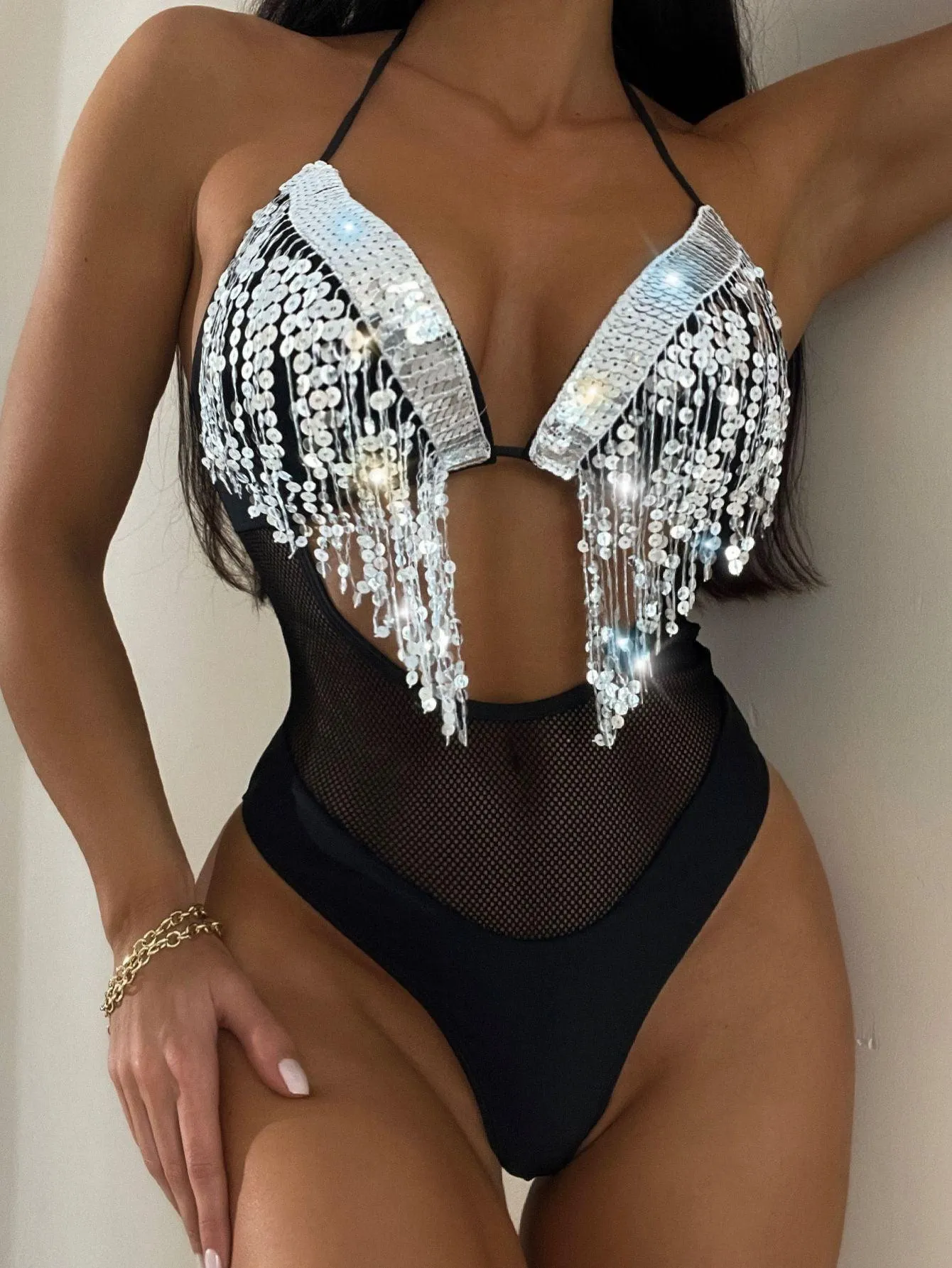 2025 hot women fringe system with bikini swimsuit