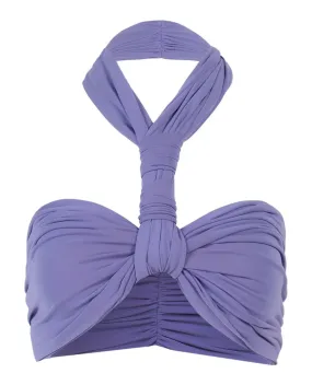 AMBUSH Womens Twist Halter Neck Ruched Cropped Top