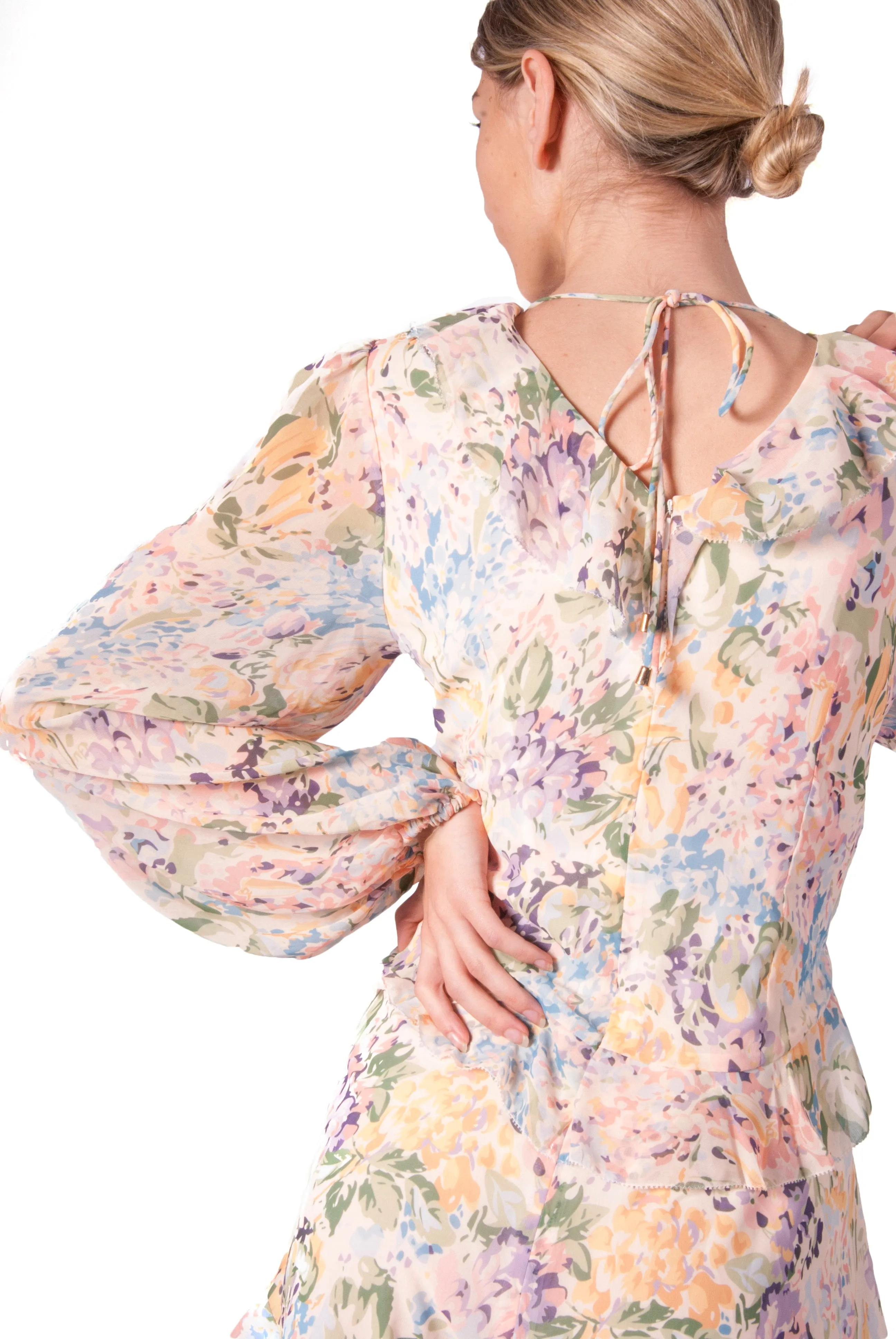 Aviva on Earth - Double V-Neck Floral Short Jumpsuit