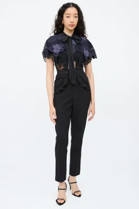 Black & Navy Lace Maxi Jumpsuit