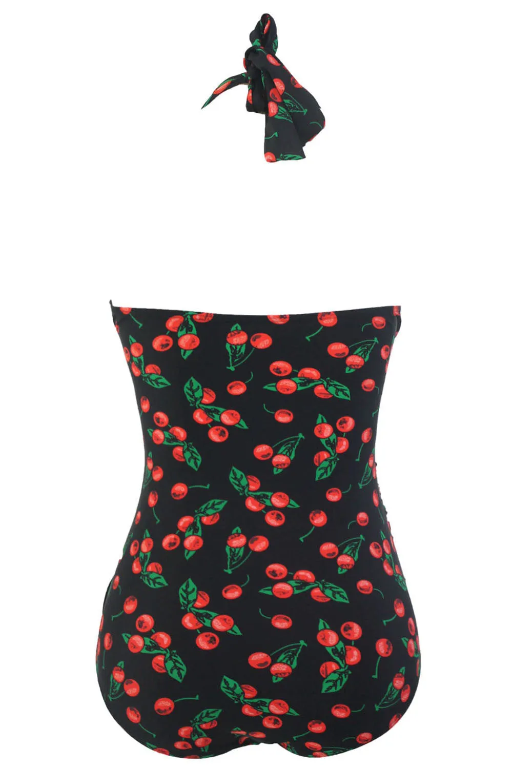 Black Cherry Print One Piece Swimsuit