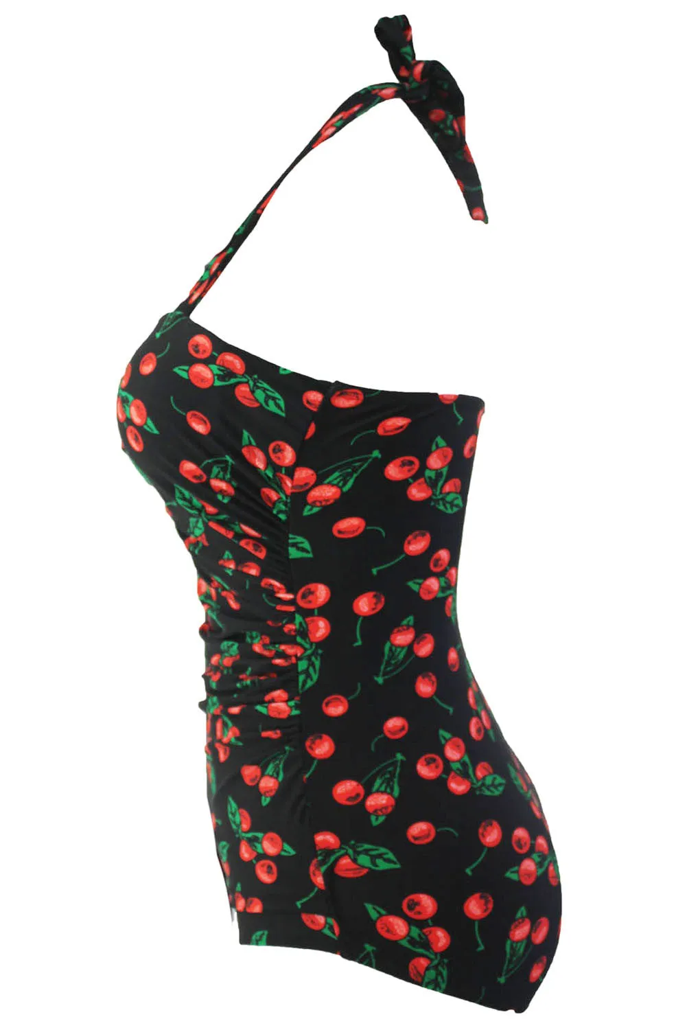 Black Cherry Print One Piece Swimsuit