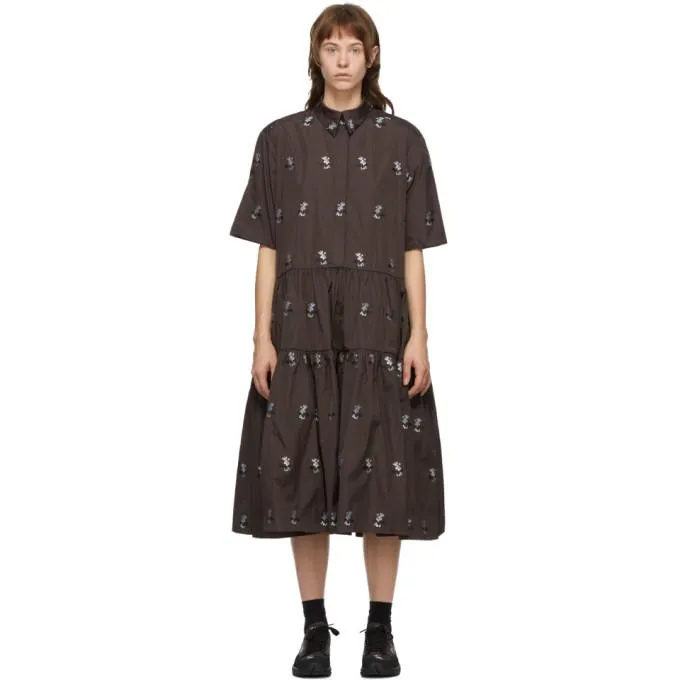 Cecilie Bahnsen Brown Primrose Dress