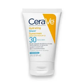 CeraVe Hydrating Sheer Sunscreen SPF30 Broad Spectrum 89ml