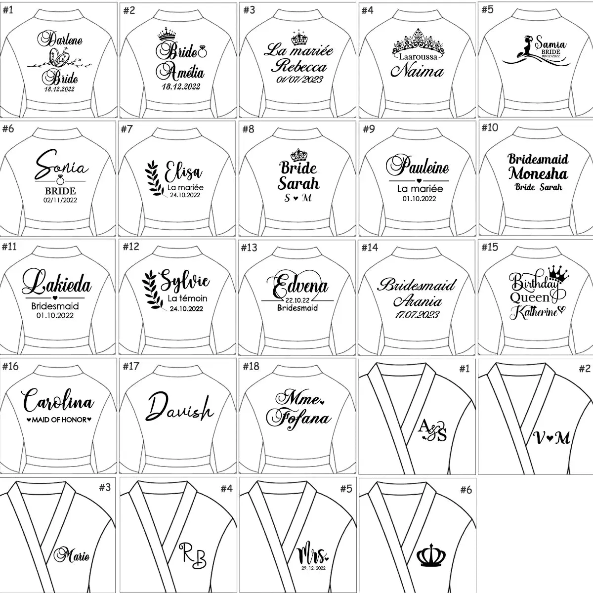 Customized Name Date Wedding Bathrobe Faux Silk Bridal Robe Bride Bridesmaid Wedding Robes Woman Bachelorette Hen Party