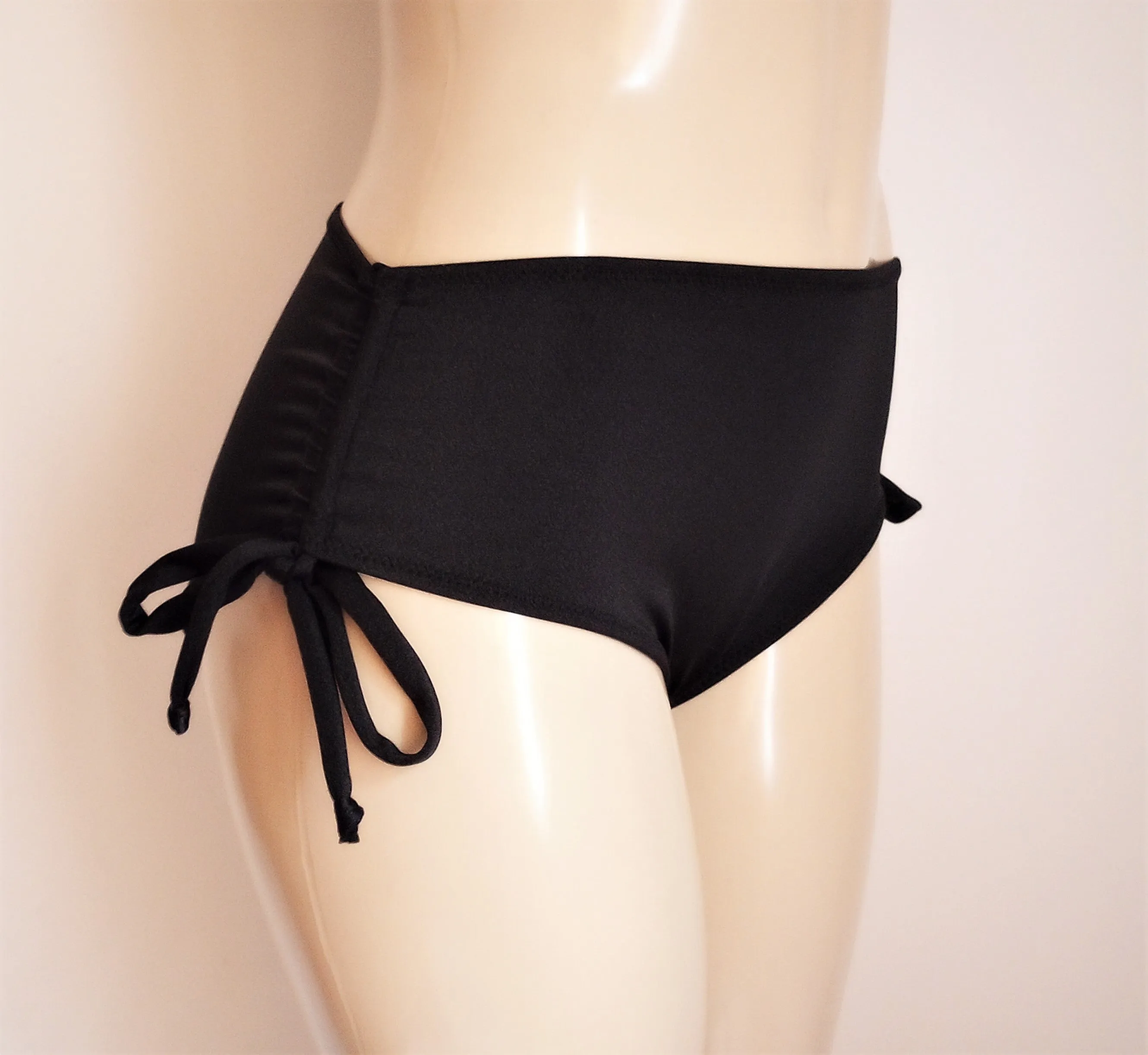 Drawstring Bikini Bottom With Adjustable Side Strings