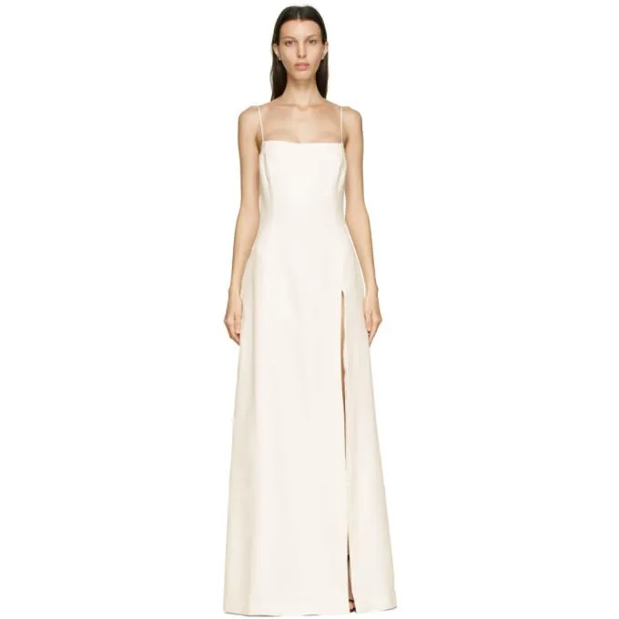 Gauge81 Off-White Silk Toyama Long Dress