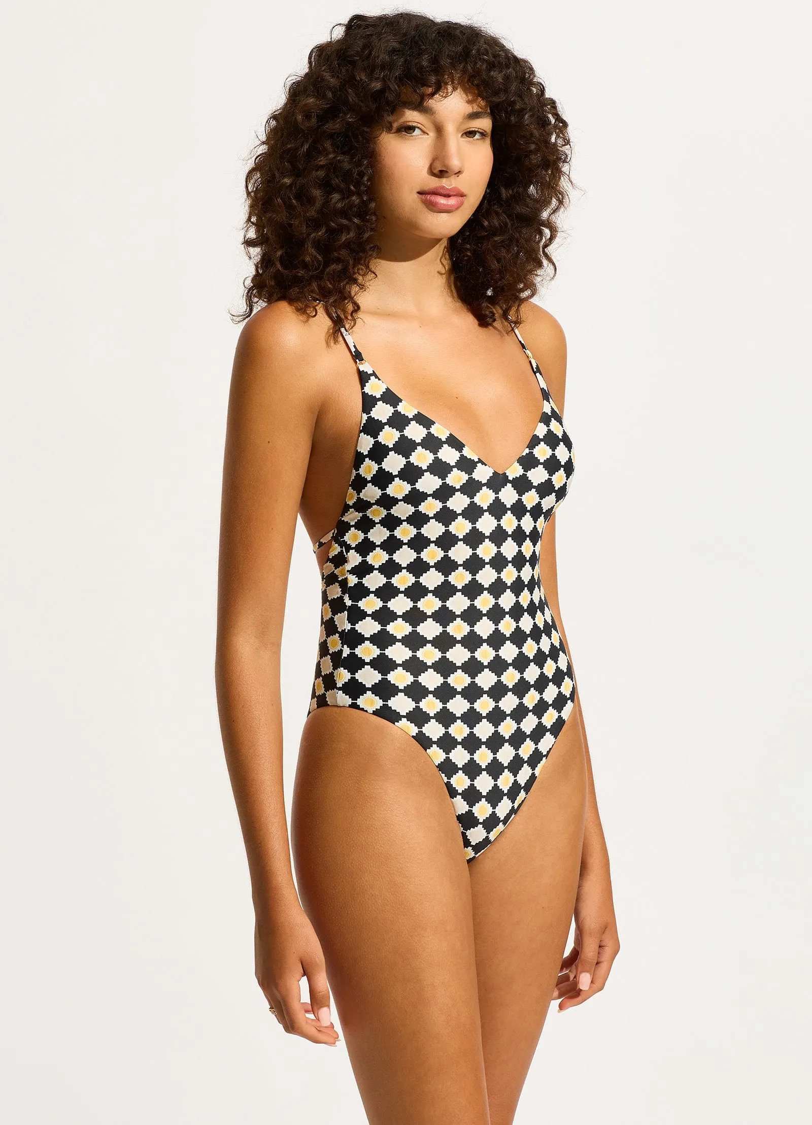 Kasbah V Neck One Piece - Black