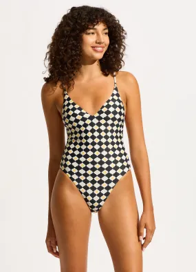 Kasbah V Neck One Piece - Black