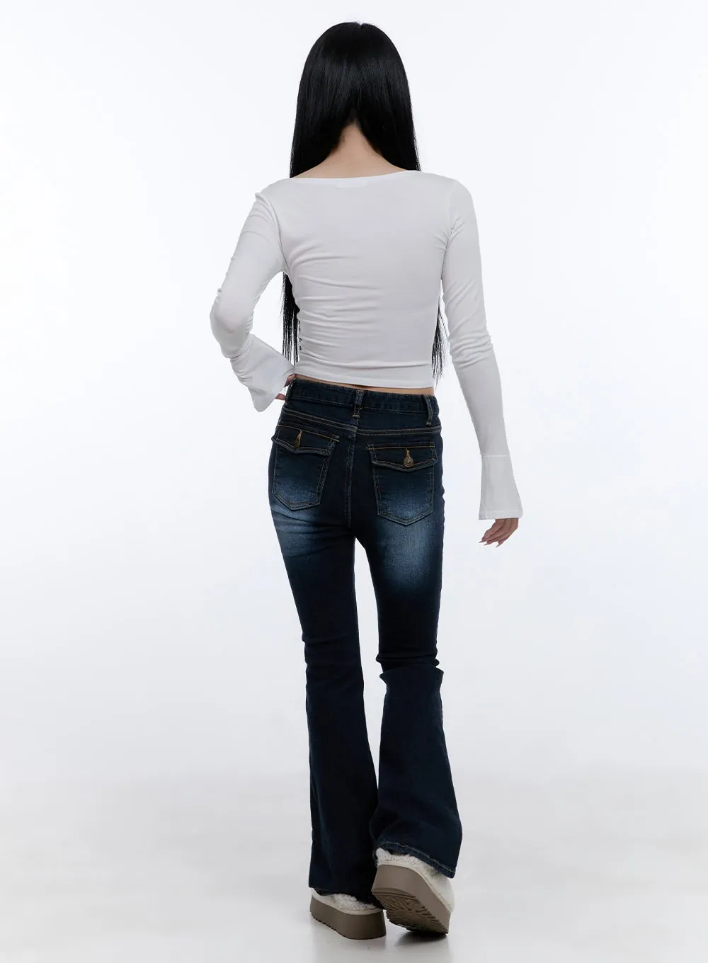 Lace Detail Square Neck Crop Top CD419