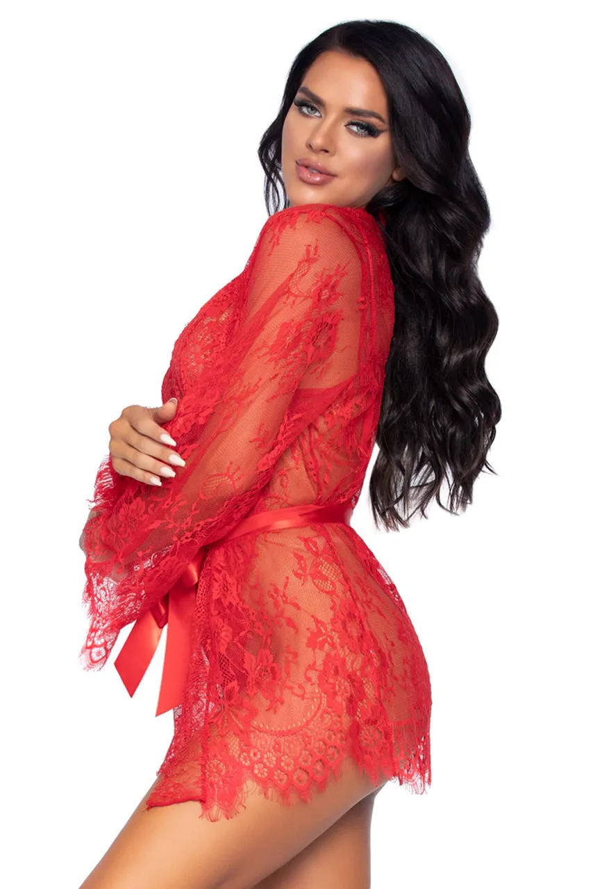 Lace Teddy and Robe Set