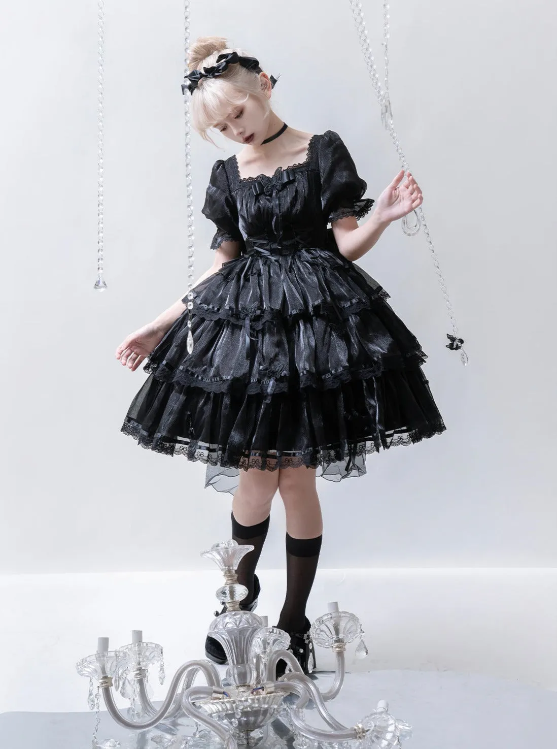 Lolita   Flower Dress Halter Neck Wedding Dress Light Suspender