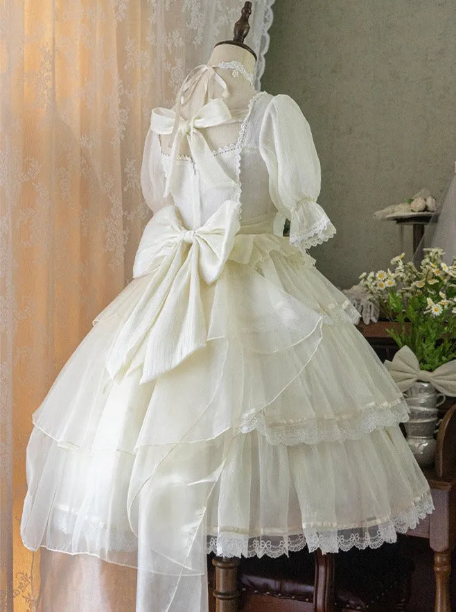 Lolita   Flower Dress Halter Neck Wedding Dress Light Suspender
