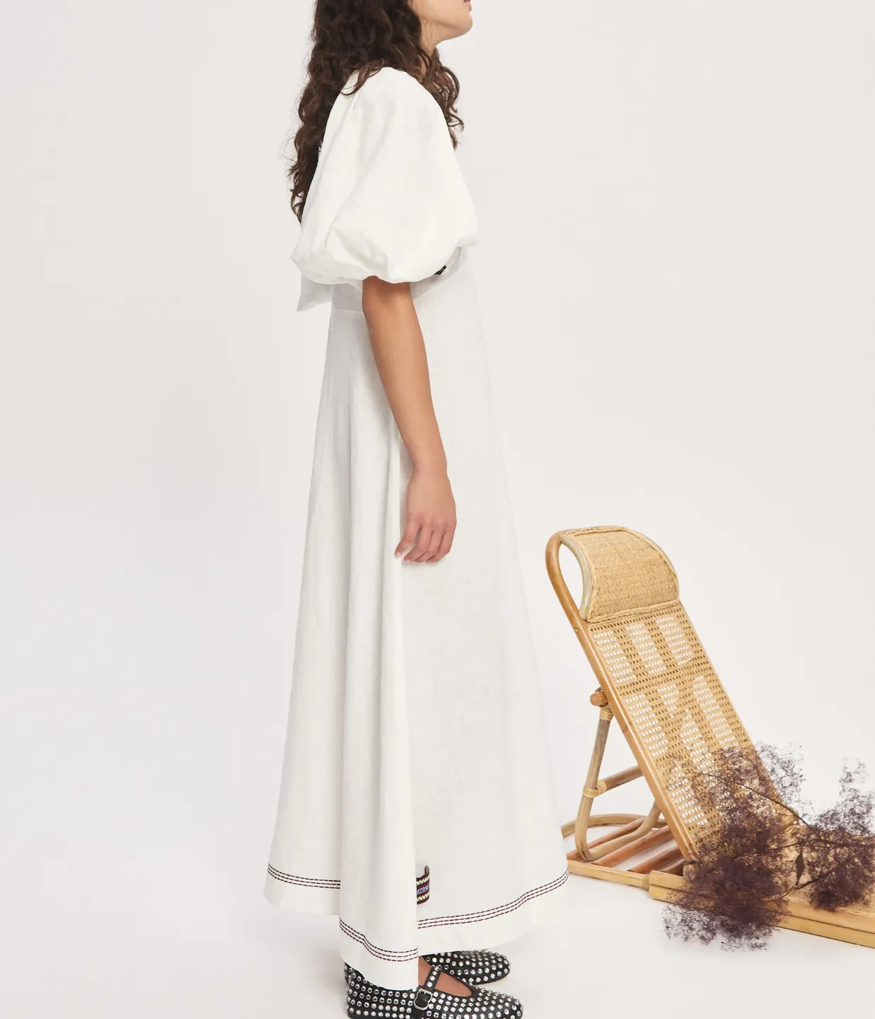 Magnolia Midi Dress in White