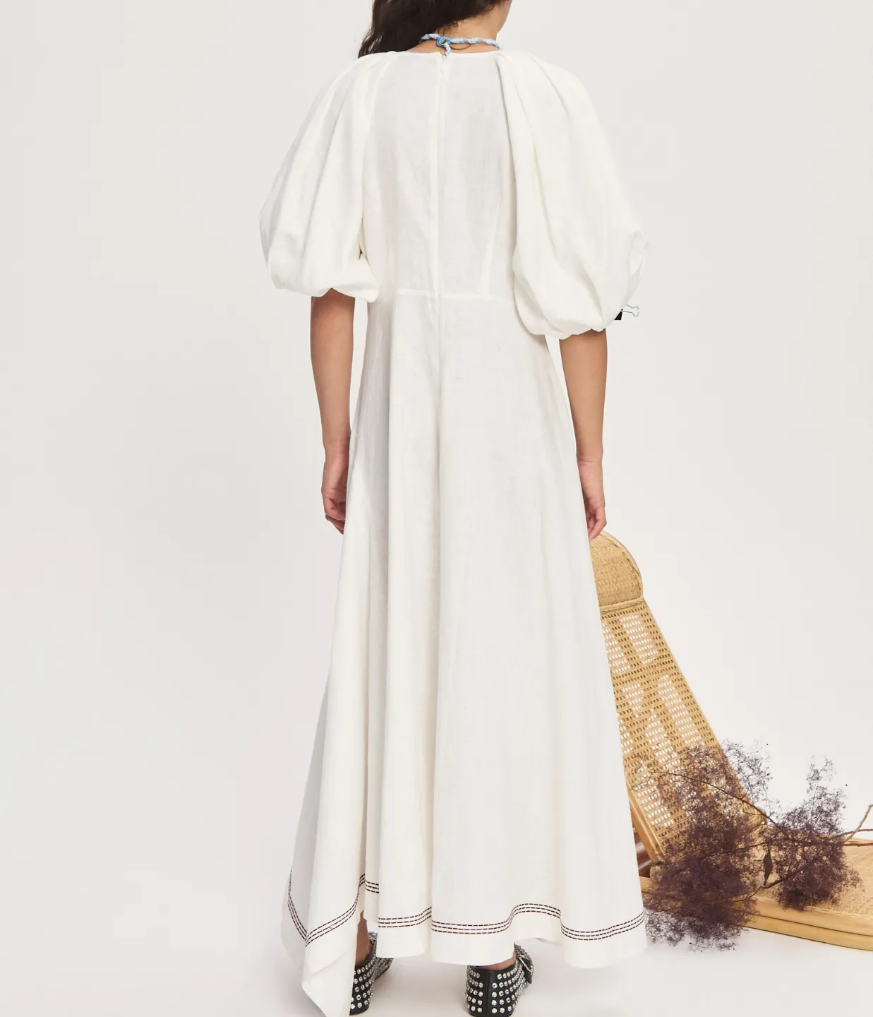 Magnolia Midi Dress in White