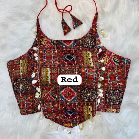 Navratri Traditional Garba Spl. Halter Neck Blouse For Women's