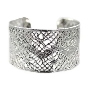 Paulette - Lace Cuff Bracelet in Sterling Silver