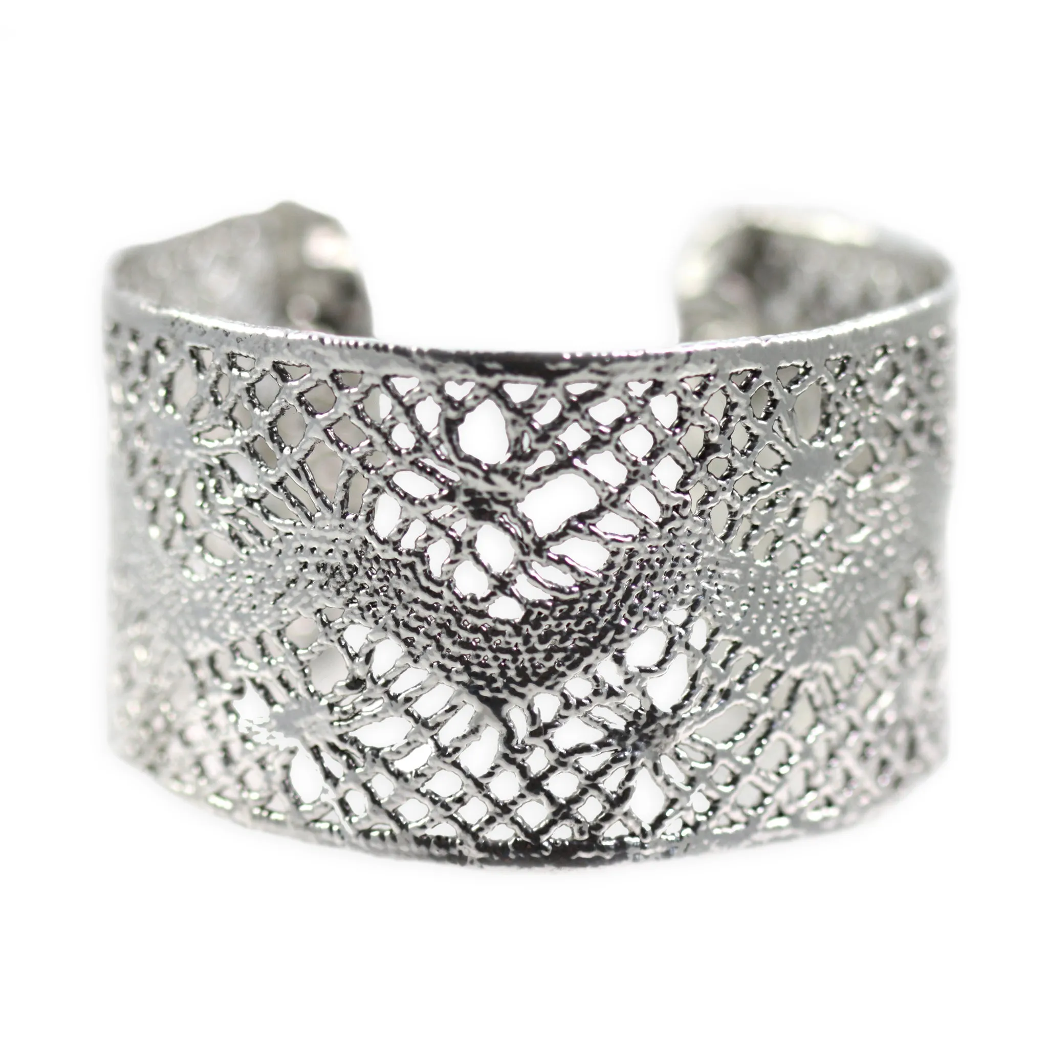 Paulette - Lace Cuff Bracelet in Sterling Silver