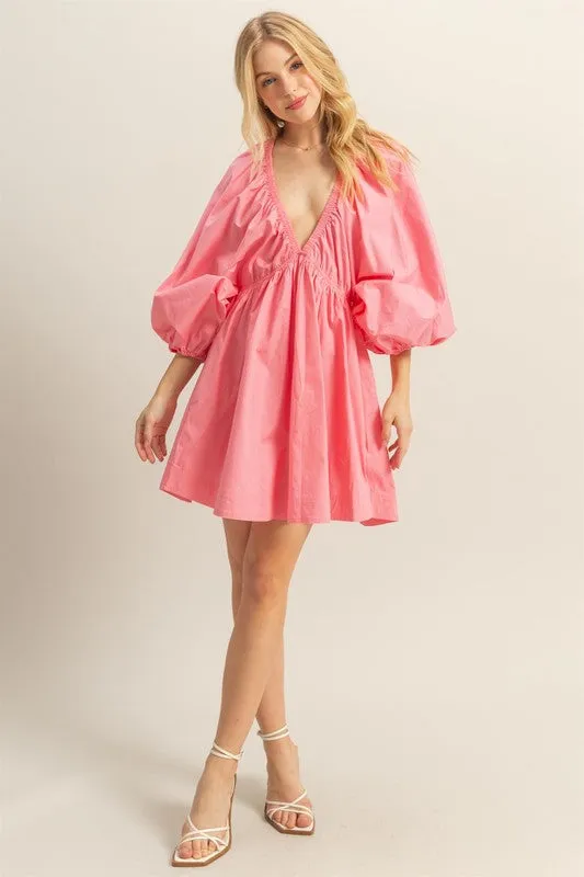 Poppy Dress in Coral