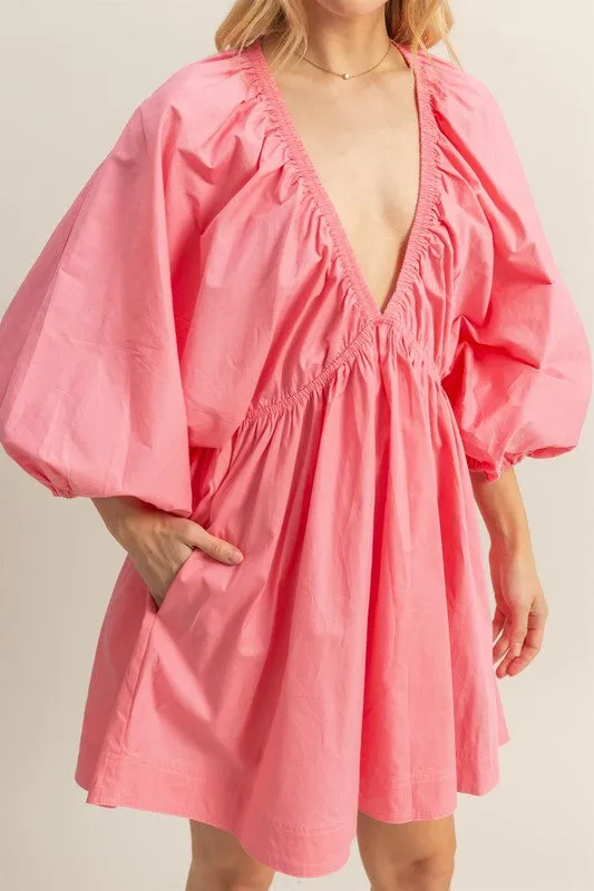 Poppy Dress in Coral