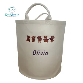 Teddy Bear / Teddies Felt Trug - Toy Storage Tub - Personalised